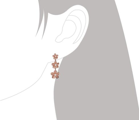 Sterling Silver Three Plumeria Dangle Earrings in Saudi Arabia