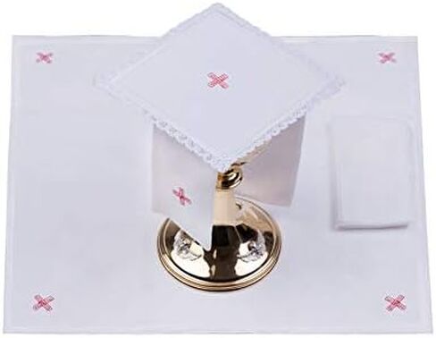 Catholic Altar Linens Set with Red Cross (Pall, Purificator, Corporal, Towel) in Saudi Arabia