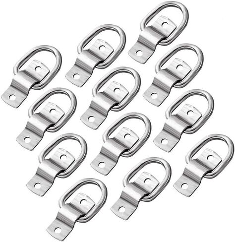 NATGAI 12 حزمة من حلقات الربط على شكل حرف D، حلقة رموش على شكل حرف D مقاس 1/4 بوصة للأحمال على المقطورات والشاحنات RV والتخييم والشاحنات ATV وسيارات الدفع الرباعي والدراجات النارية وما إلى ذلك، سعة 1200 رطل لكل حلقة in Kuwait