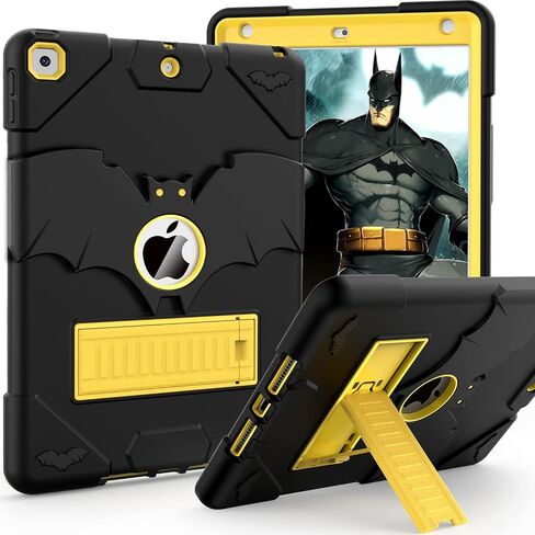 Kids Case for iPad 9th Generation/iPad 8th Generation/iPad 7th Generation, iPad 10.2 inch Case 2021/2020/2019, Heavy Duty Shockproof Rugged Protective 10.2" Cover for Boys Girls (Black) in Saudi Arabia