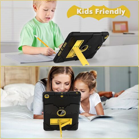 Kids Case for iPad 9th Generation/iPad 8th Generation/iPad 7th Generation, iPad 10.2 inch Case 2021/2020/2019, Heavy Duty Shockproof Rugged Protective 10.2" Cover for Boys Girls (Black) in Saudi Arabia