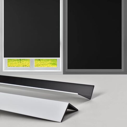 PVC Light Blockers Along The Sides of Blackout Blinds for Window Shades and Blinds - 100% Blackout Block Light Great for Bedroom Nursery, Light Blocking Strips (White, 58.5", 2pcs) in Saudi Arabia
