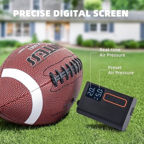 Electric Ball Pump, Portable Smart Air Pump with Precise Pressure Gauge and Digital Display, Fast Inflation Ball Pump for Basketball, Soccer Ball, Volleyball, Football (Max 15 PSI) in Kuwait