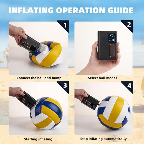 Electric Ball Pump, Portable Smart Air Pump with Precise Pressure Gauge and Digital Display, Fast Inflation Ball Pump for Basketball, Soccer Ball, Volleyball, Football (Max 15 PSI) in Kuwait