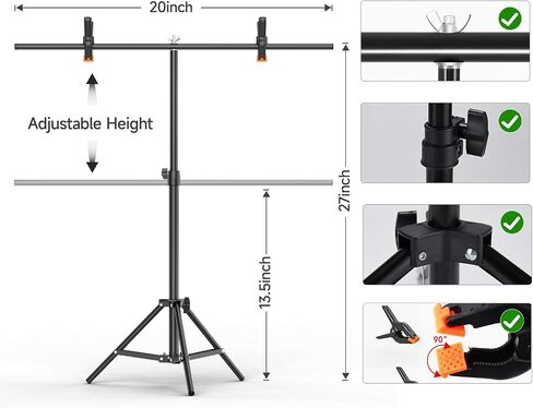 BEIYANG 5PCS Gradual Background Papers with T-Stand, Flat Lay Photography Backdrop Paper, 22x34in Tabletop Backdrops Paper Small Products Photo Photography Props for Cosmetics Jewelry in Saudi Arabia