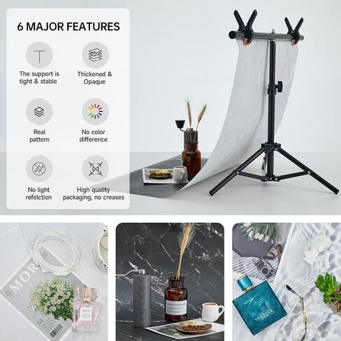 BEIYANG 5PCS Gradual Background Papers with T-Stand, Flat Lay Photography Backdrop Paper, 22x34in Tabletop Backdrops Paper Small Products Photo Photography Props for Cosmetics Jewelry in Saudi Arabia