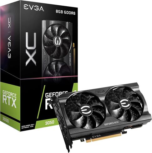EVGA GeForce RTX 3050 XC Gaming، 08G-P5-3553-KR، 8 جيجابايت GDDR6، مروحة مزدوجة، لوحة خلفية معدنية (متجددة) in Saudi Arabia