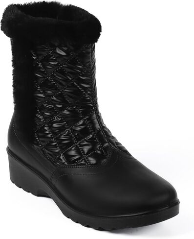 ADAMUMU أحذية الشتاء للنساء بطانة الفراء بطانة مقاوم للماء معزول أحذية الثلوج المضادة للانزلاق أحذية للمشي في الهواء الطلق في الشتاء in Kuwait