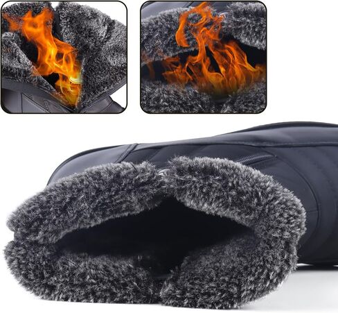 ADAMUMU أحذية الشتاء للنساء بطانة الفراء بطانة مقاوم للماء معزول أحذية الثلوج المضادة للانزلاق أحذية للمشي في الهواء الطلق في الشتاء in Kuwait