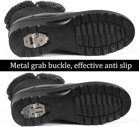 ADAMUMU أحذية الشتاء للنساء بطانة الفراء بطانة مقاوم للماء معزول أحذية الثلوج المضادة للانزلاق أحذية للمشي في الهواء الطلق في الشتاء in Kuwait