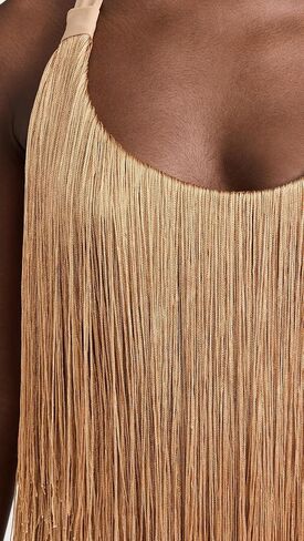 فستان نسائي متوسط ​​الطول بأهداب Neme من Andrea Iyamah in Kuwait