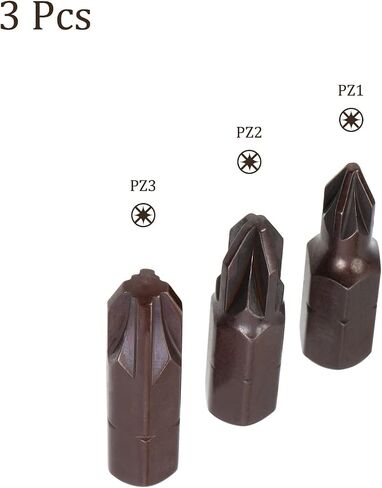 PZ Bit Set - [PZ1 PZ2 PZ3] 1/4" Hex Shank Magnetic Cross Screw Driver Batch Head for Socket Screwdriver Handle Use, 1 Inch Length in Saudi Arabia