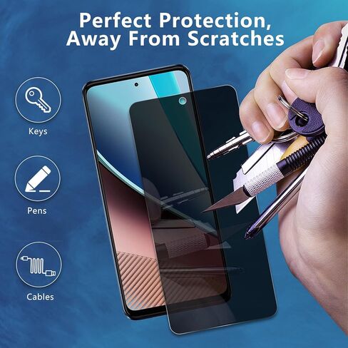 [عبوة من عبوتين + عبوتين] واقي شاشة للخصوصية لهاتف Motorola Moto G Stylus 2023 + عبوتين من واقي عدسة الكاميرا، طبقة زجاجية مقسى للخصوصية [صلابة 9H] [خالية من الفقاعات] [مقاومة للكسر] [مضاد لبصمات الأصابع] [سهل التركيب] واقي شاشة زجاج متوافق مع Mo in Kuwait
