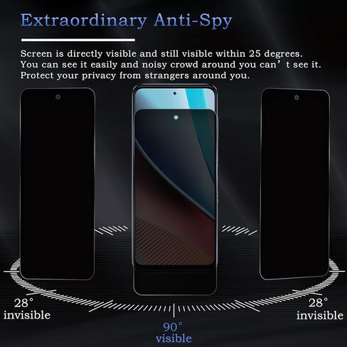 [عبوة من عبوتين + عبوتين] واقي شاشة للخصوصية لهاتف Motorola Moto G Stylus 2023 + عبوتين من واقي عدسة الكاميرا، طبقة زجاجية مقسى للخصوصية [صلابة 9H] [خالية من الفقاعات] [مقاومة للكسر] [مضاد لبصمات الأصابع] [سهل التركيب] واقي شاشة زجاج متوافق مع Mo in Kuwait