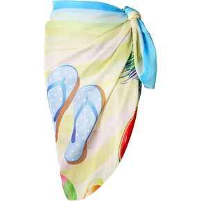 CHIC DIARY Women Swimwear Chiffon Pareo Beach Cover Up Bikini Sarong Swimsuit Wrap Skirts