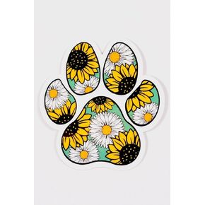 Cute Flower Paw Car Sticker Decals Vehicle Truck Bumper Window Wall Mirror Decoration 5"