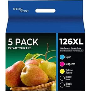 126XL Ink Remanufactured for Epson T126 Ink Cartridge to use with Workforce 435 520 545 635 WF-3520 WF-3530 WF-3540 WF-7010 WF-7510 Stylus NX330(2 Black,1 Cyan,1 Magenta,1 Yellow)