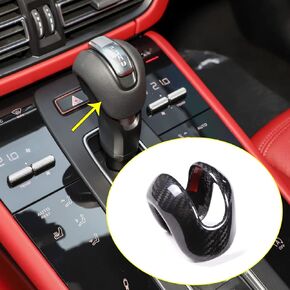 Fit for Porsche Macan 2022-2023 Center Console Gear Shift Head Knob Decorative Cover Real Carbon Fiber Interior Trim Accessories
