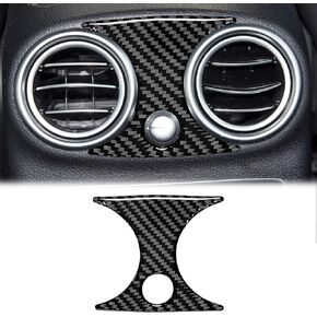 SUNJIKA Compatible with Carbon Fiber Rear Air Conditioning Outlet Panel Cover Trim Interior Accessories for Mercedes Benz C Class C180 C200 C300 GLC W205 2016-2022 (1pc Black)
