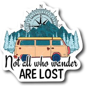 Not All Who Wander are Lost Colorful Refrigerator Magnet | UV Printed 4-Inch Kitchen Decor Accessory Featuring Stunning Design | Adventure Outdoor Nature Camping Hiking Travel Explore CSM1548