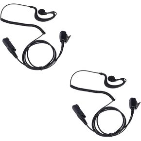 Xpr 3500e Earpiece for Motorola,G Shape Earpiece Headset Mic PTT for Motorola XPR3500 XPR3000 XPR3300 XPR3300e XPR3500e Mototrbo Walkie Talkie 2 way Radio 2 PACK