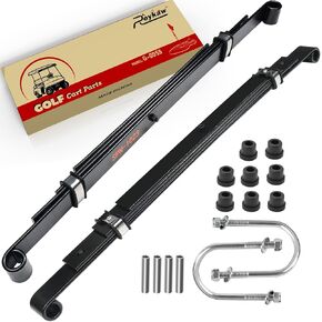 Roykaw Golf Cart Heavy Duty Rear Leaf Springs for Club Car Precedent 2004-up Gas & Electric Models, with Bushings Sleeves and U Bolt Kit, Replaces OEM # 102509301, 102513001 - (4 Leaf)