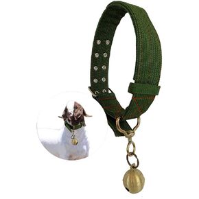 Cattle Collar Dog Neck Strap Nylon Sheep Neck Strap with 2-Rows Metal Buckle and Ring Metal for Farm Animals Pets with Bell (39.3inch) in Kuwait