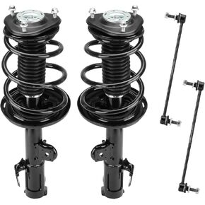 Front Coil Spring Strut & Stabilizer Sway Bar Links Fit for Toyota for RAV4 3.5L 2006-2012, Shock Absorber and Sway Bar Link Replace for 272276, 272275, K750043