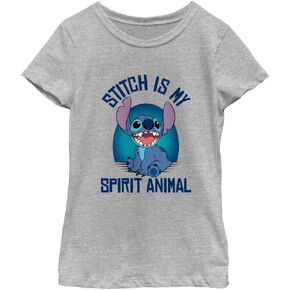 Disney Lilo Spirit Stitch Girl's Solid Crew Tee