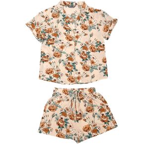 Allegra K Women Hawaiian Sets 2 Pieces Floral Button Down Shirt and Shorts Tropical 2023 Vacation Beach Outfits in Kuwait