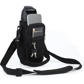 Water Bottle Holder Bag with Phone Pocket for Owala FreeSip 32 oz Neoprene Water Bottle Carrier Pouch with Adjustable Shoulder Hand Strap Crossbody Accessories for Hiking Travelling Camping
