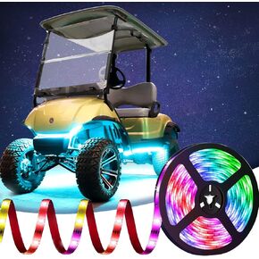 Roykaw Golf Cart Underglow LED Lights Strip Kit Underbody Neon Lighting Standard Million Color LED Compatible with EZGO, Club Car, Yamaha, ATV, UTV - Waterproof