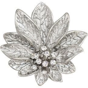 Jerler Sliver Crystal Brooch Pin Rhinestone Lapel Pin Jewelry for Women, Banquet Scarf Pearl Pins for Wedding Bridal Party