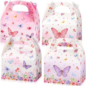 12 Pack Butterfly Party Favors Box Butterfly Birthday Party Candy Boxes Butterfly Goodie Paper Box for Butterfly Birthday Party Baby Shower Engagement Bridal Shower Party Supplies Decoration