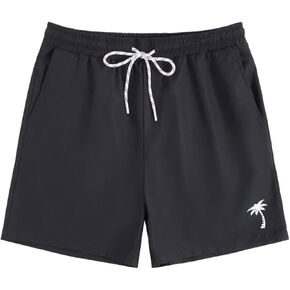 GORGLITTER Men's Letter Graphic Shorts Drawstring Elastic Waist Summer Workout Track Shorts