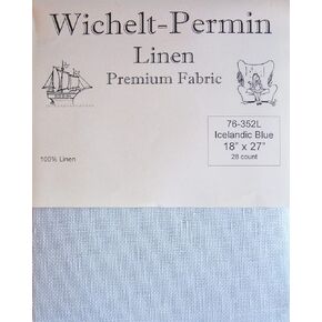 Wichelt Permin 100% Linen Icelandic Blue 28 Ct 18" x 27" Cross Stitch Fabric