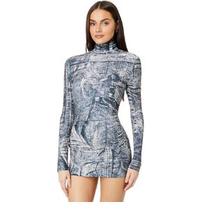 Norma Kamali Women's Long Sleeve Turtleneck Pickleball Dress