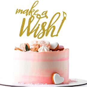 الذهب بريق جعل أمنية كعكة توبر لذكرى الزفاف / عيد ميلاد / حفلة خطوبة زينة عيد ميلاد سعيد تفجير الشموع in Kuwait