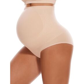 Peauty Seamless Maternity Shapewear Over Belly(S-3XL), Non-Roll Edge Pregnancy Underwear for Baby Shower & Daily Wear