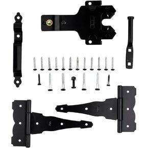 National Hardware N109-308 V8422 Deluxe Decorative T-Hinge Gate Kit in Black