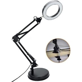 DLLT Dimmable Swing Arm Desk Lamp with Clamp, 68 LED Flexible Architect Work Lamp, 3 Colors 10 Brightness, Adjustable Desk Lamp, Multi-Joint Table Lamp for Study, Office, Computer, Art, Work Lighting