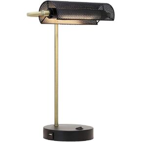 O’Bright LED Desk Lamp with USB Charging Port, Metal Lamp, Flexible Swivel Arms, Soft White LED Reading Light (3000K), Bedside Reading Lamp, Office Lamp, Table Lamp, ETL Listed (Piano Lamp - Black)