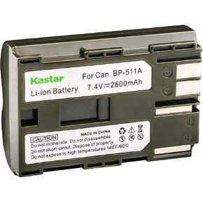 Kastar Lithium-Ion Battery Replacement for Canon BP-511 BP511 BP-511A and Canon PowerShot G1 G2 G3 G5 G6 PRO1 Pro 90 IS Digital Rebel EOS D60 D30 40D 30D 20D 10D 5D Camera