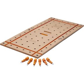 Bora Centipede Workbench Table Top For Bora Centipede Work Stand Saw Horses - 24" x 48" - Includes Wood Top with 3/4" Dog Holes + 6 Quick-Twist Lock Handles for Portable, Temporary Work Bench, CK22T