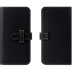 Hanatora] جراب iPhone12 ProMax Flip مع حامل بطاقة وغطاء هاتف من الجلد الأصلي، جراب أنيق عالي الجودة بدون مغناطيس للنساء والرجال، أزرق نيلي SPH-12ProMax-BlueIndigo in Kuwait