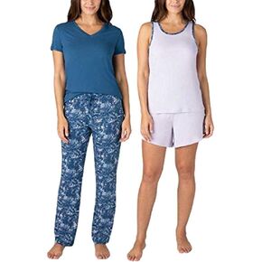 Eddie Bauer Women's Ladies' 4-piece PJ Set, Sleepwear MED BLUE