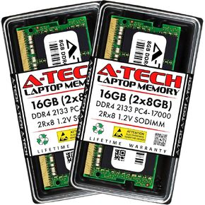 A-Tech 8GB DDR4 2133MHz SODIMM PC4-17000 2Rx8 Dual Rank 260-Pin CL15 1.2V Non-ECC Unbuffered Notebook Laptop RAM Memory Upgrade Module in Kuwait