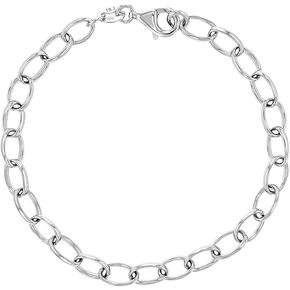 925 Sterling Silver Classic Link Chain Charm Bracelet for Little Girls & Preteen - Plain Bracelets for Young Girls to Allow them to Add Charms - Fabulous Jewelry for Children