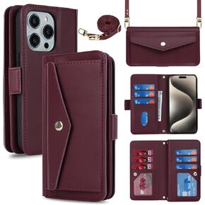 Jaorty Multi Zip and TowGT 15 Pro Max Wallet Case with strap