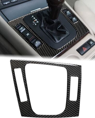 Soft Carbon Fiber Car Center Console Cover Gear Shift Panel Frame Cover Trim Sticker Compatible with BMW E46 3 Series(1998-2005) in Saudi Arabia